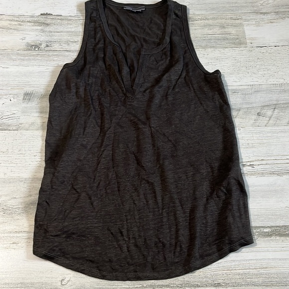 Vince Split Neck Linen Tank Size XS - Picture 2 of 9